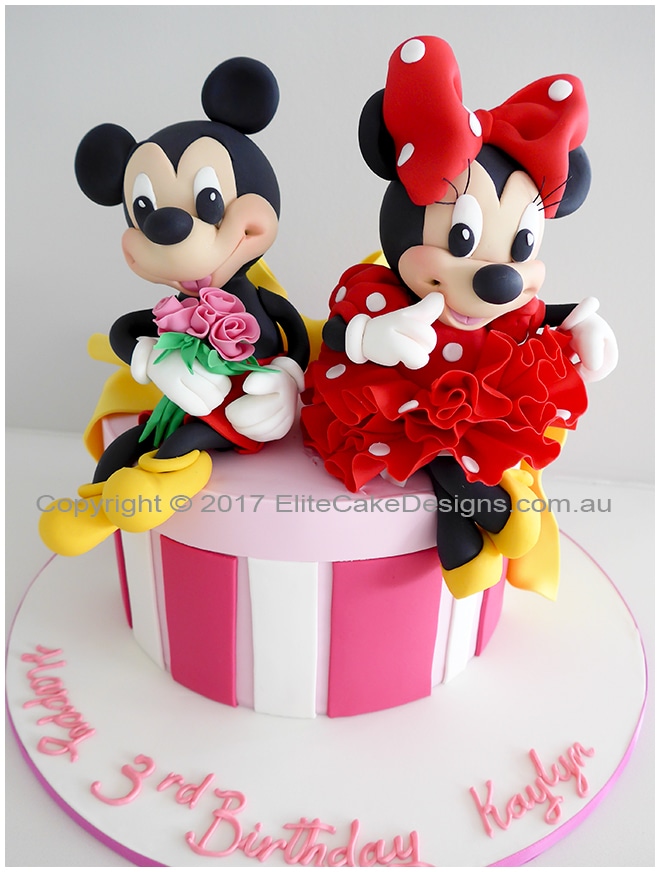 Minnie with Mickey kids birthday cake